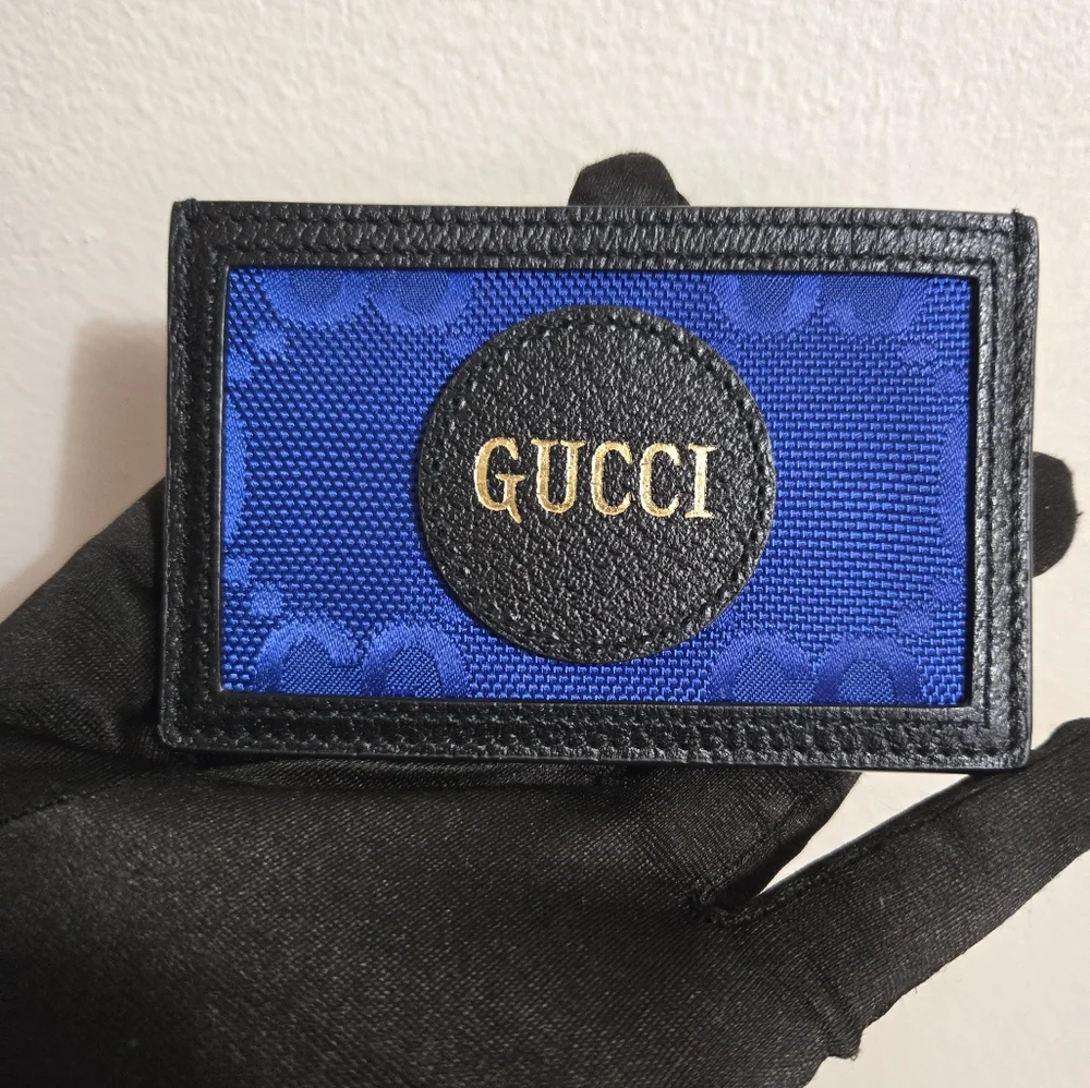 Gucci Off The Grid Rare Blue and Black Card Holder.